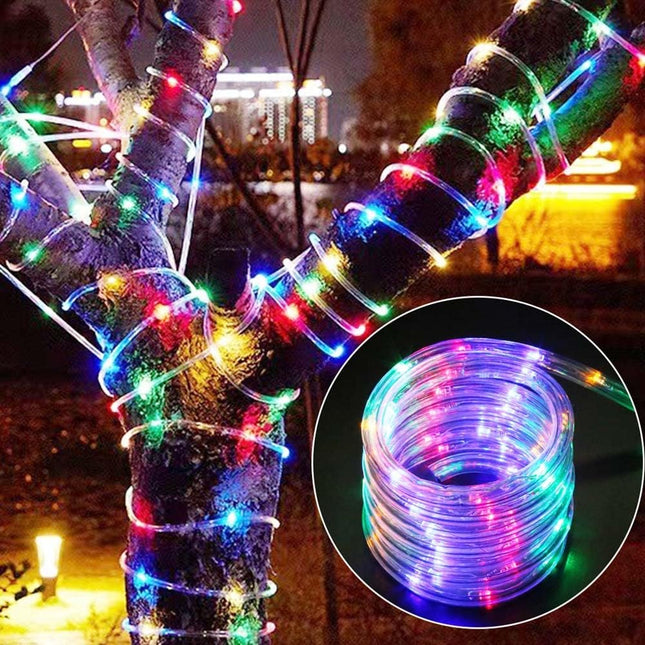 50M 400LED Multicolour Solar Fairy String Rope Lights 8 Models With Timer Waterproof Outdoor