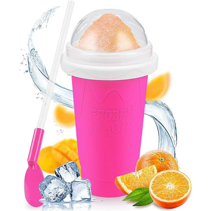 Pink Slushie Maker Cup Quick Freeze Magic Squeeze Cup Milkshake Cup Ice Cream Maker