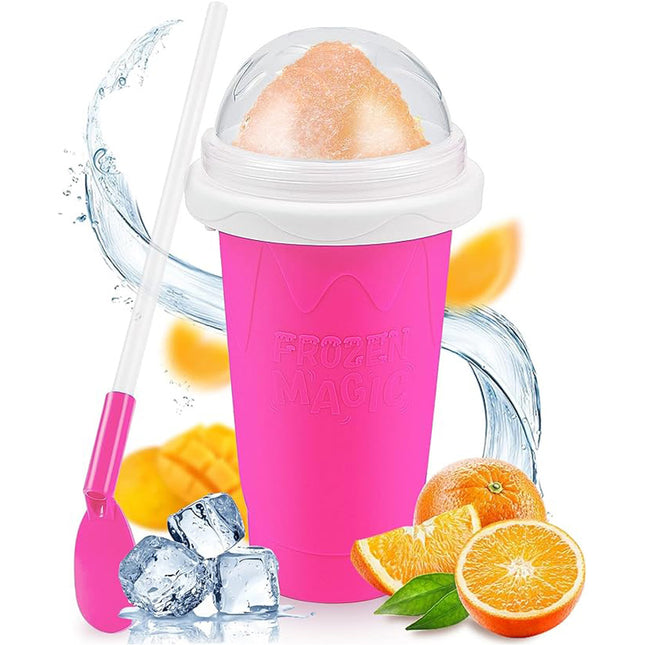 Pink Slushie Maker Cup Quick Freeze Magic Squeeze Cup Milkshake Cup Ice Cream Maker