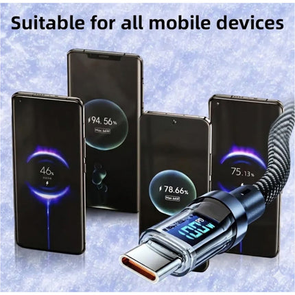 1m Type-C to Type-C Braided 100w Fast Charging Cable Charger Data