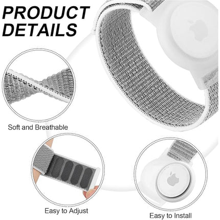 2Packs Apple AirTag Case Wristband Protective Cover Grey and Black