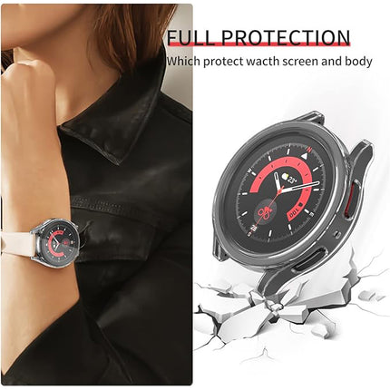 Samsung Galaxy Watch 5 Pro 45mm Screen Protector Case, Full Protection Cover Soft TPU Bumper Frame