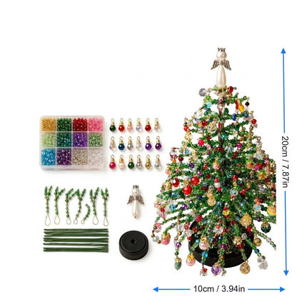 DIY Beaded Christmas Tree Kit, Handmade Colorful Bead Ornament Making Set
