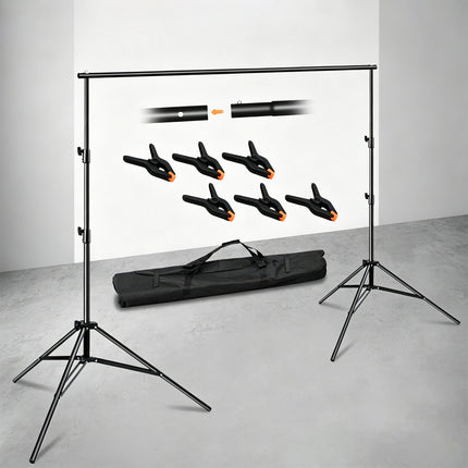 2.5X3M Photograph Background Support Adjustable Photo Backdrop Stand Kit +BAG