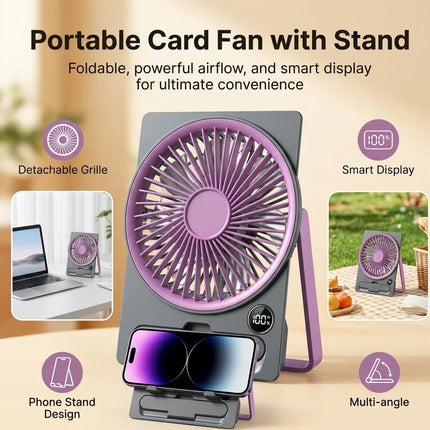 Portable Mini Handheld Fan USB Desk Fan 5-Speed Quiet Cooling for Office Dorm 1p