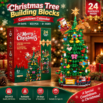Advent Calendar 2026 Christmas Tree Building Blocks 24 Days Countdown Set