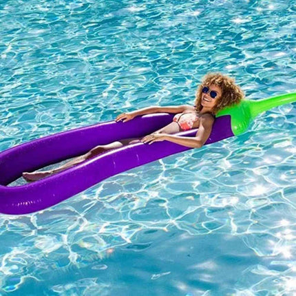 Giant Inflatable Float Eggplant PVC Pool Floating Raft Water Float Party 190CM