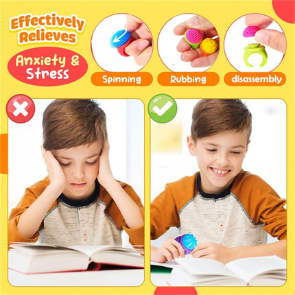 18PC Sensory Silicone Rings Spinner Fidget Toy Anxiety Stress Relief