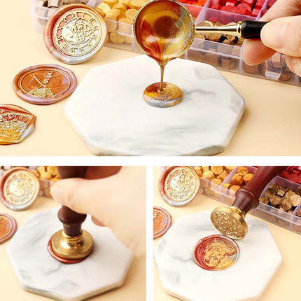 1200Pcs Colour Sealing Wax Mix Metallic Stick Beads Stamp Seal Candle Envelope 1Box Macaron and1Box bluegreen