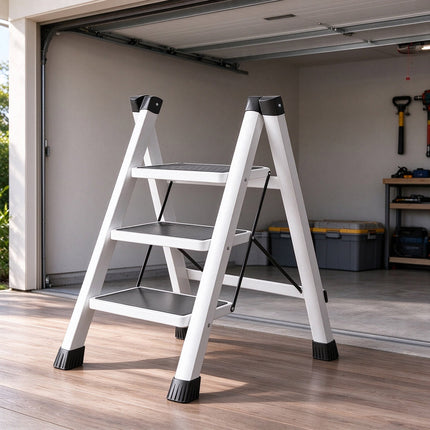 330Lbs Capacity 3 Step Folding Step Ladder Anti Slip Portable Step Stool for Adult Home Closet