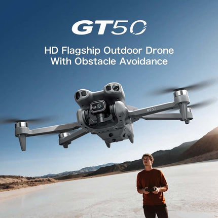 3 Batteries GT50 Foldable Drone with HD Dual Camera Quadcopter Long Flight Time Beginners Adults