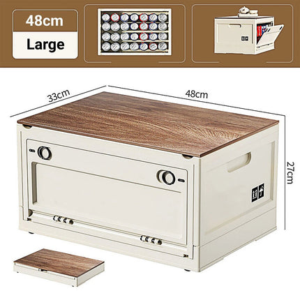 Folding Storage Crate Portable Camping Box Outdoor Travel Container with Handle Size L