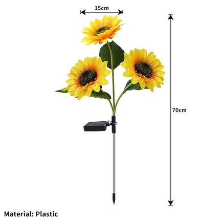 2x Solar Power Garden Stake Lights Sunflower LED Flower lawn Decor Lamp Outdoor