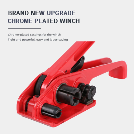 Manual Strapping Tool Red Tensioner Plastic Steel Banding Packing Tightener Kit