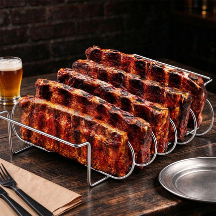 1/2PCS Rib Rack for Smoking and Grilling, Holds 6 Full Racks, Rust-Resistant