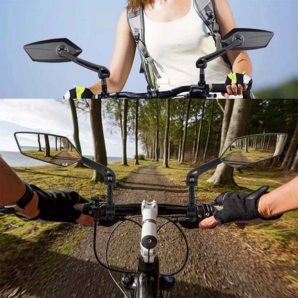 2X Bicycle Bike Cycle Handlebar Rear View Mirrors Rearview Rectangle Back Mirror