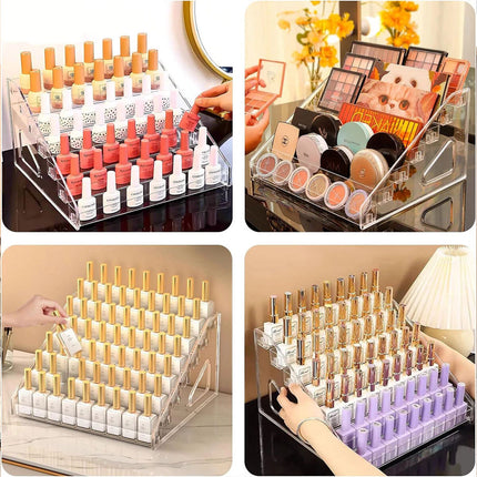 6Tier Nail Polish Organizer Stand Clear Storage Display Rack Box for Makeup