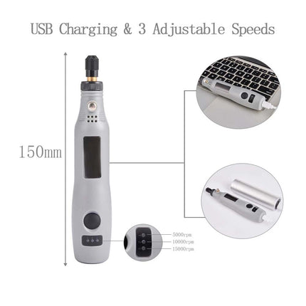 160Pcs Mini Electric Engraving Pen Set Grinding Wood Jade Carving Polishing Tool