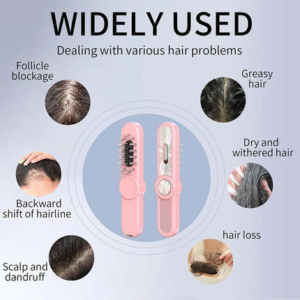 Pro Scalp Therapy Brush 3 in 1 Electric Head Scalp Massager Hair Oil Applicator Pink