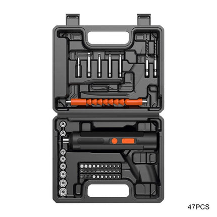 47Pcs Cordless Screwdriver Drill Driver Screw Bit Set Rechargeable Electric Tool