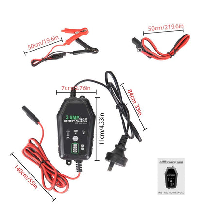 6V 12V Portable Car Battery Charger Trickle Pulse Repair Boat Caravan Motorcycle