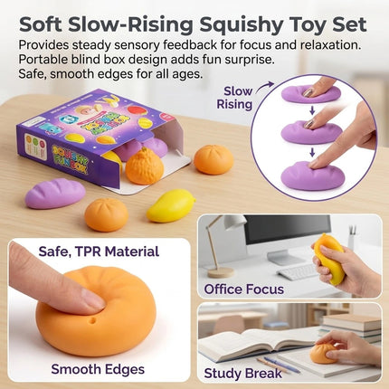 8-Piece Set Mystery Squishy Box Malt Sugar Stress Relief Fidget Toys   (Type#A-8PCS)