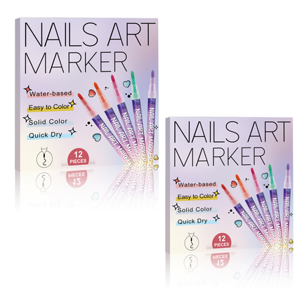 24PCS 3D Nail Art Drawing Pen Waterproof Painting Liner Drawing Embellishing