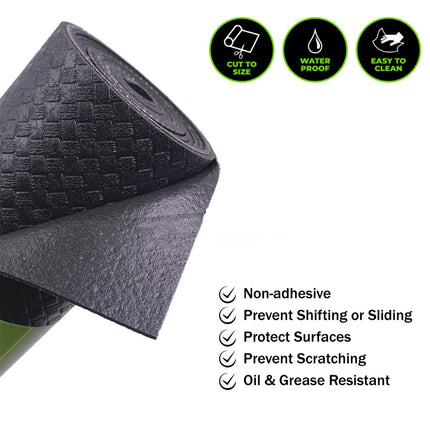 45x150cm Non Slip Liner Heavy Duty Drawer Kitchen Cupboard Shelf Grip Mat   (2 rolls x Black)