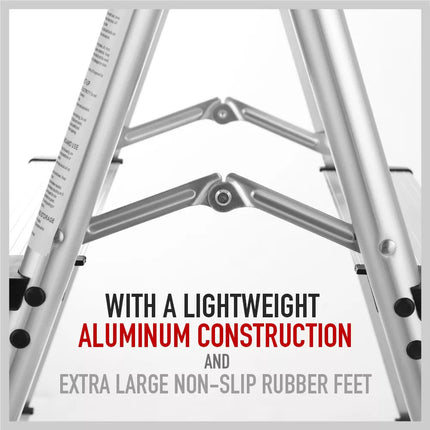 Portable 2 Step Folding Ladder Aluminium Frame Anti Slip Safety 150KG Cap. Home