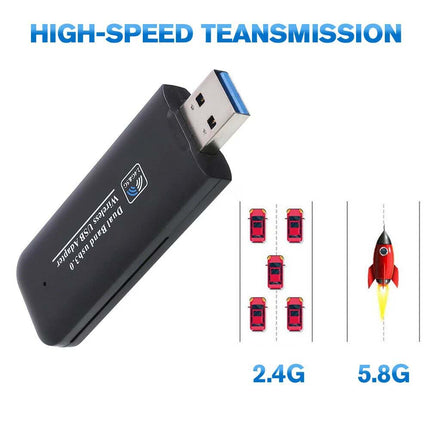 USB 3.0 AC1200 802.11ac WiFi Wireless Adapter Dongle PC Laptop 5GHz Dual Band