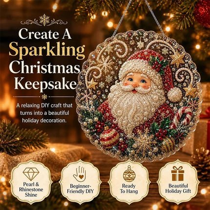 5D DIY Christmas Pearl Diamond Art Painting Hanging Pendant Ornament Kit Gift