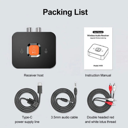 Bluetooth 6.0 Receiver Adapter for Speakers 3.5mm Jack RCA Wireless Audio Stream