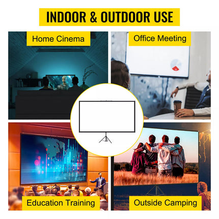 Projector Screen Tripod 100" Portable Movie Screeen Stand 4K Home Cinema
