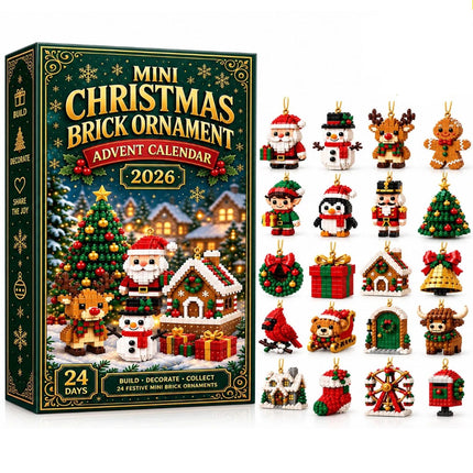 Mini Christmas Brick Ornament Advent Calendar 24 Day Unique Buildable Holiday AU