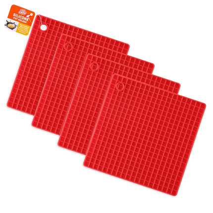 4Pcs Silicone Heat Resistant Placemat Square Non Slip Mat Pot Holder Pad Kitchen