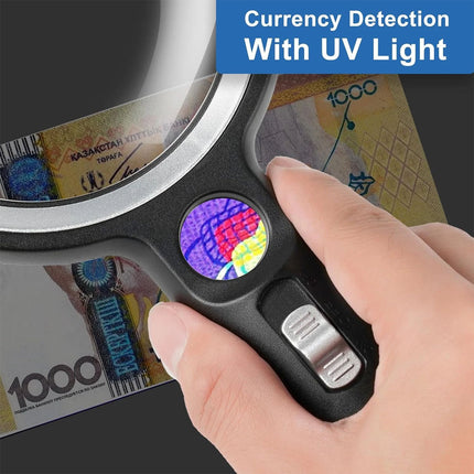 10x 20x 45x Handheld Magnifying Glass Magnifier Reading Illuminated Magnifying