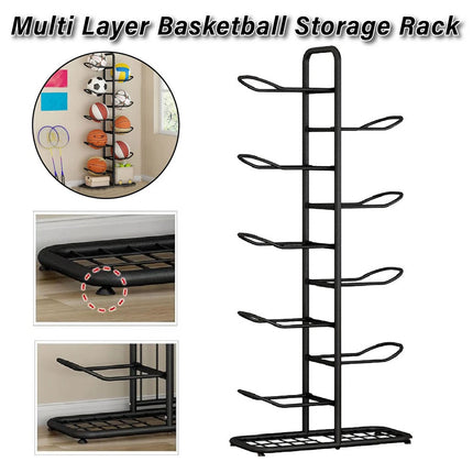 Ball  Rack Basketball Holder Garage Sports Organizer 9-Ball Display Stand
