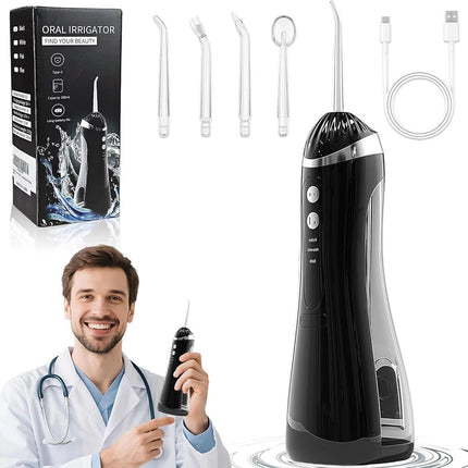 Water Flosser Cordless Dental Oral Irrigator for Teeth Cleaner 4 Jet Tips 3 Mode