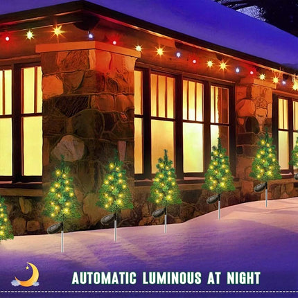 2Pcs Solar Christmas Tree Stake Light waterproof Outdoor Garden Xmas Lamp Decor