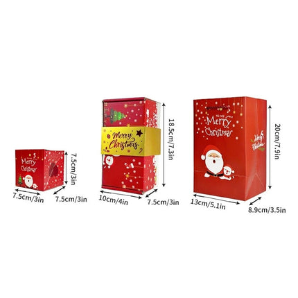 Christmas Exploding Box 12-Piece Christmas Money Boxes For Cash Reusable (1set Red）