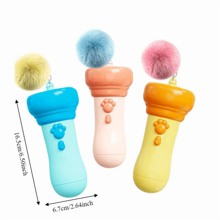 1Pcs Flashlight Shape Pom-Pom Ball Toy Automatic Cat Catching Device Gift