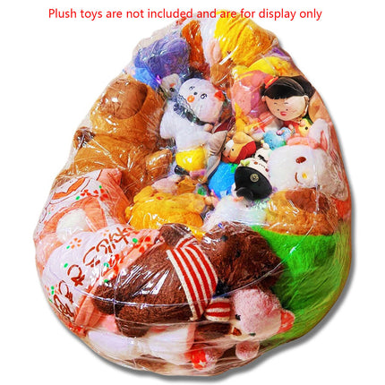 150L Clear Stuffed Animal Bean Bag Chair Cover Plush Toys Storage Organizing