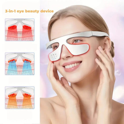 3D Eye Red Light Therapy Under-Eye Glasses for Removal Eye Wrinkles Dark Circles