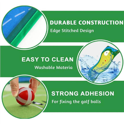 Chipping Golf Game Mat Indoor Stick Chip Game with 20 Grip Golf Balls