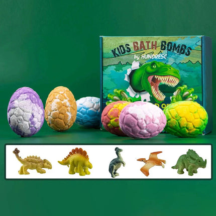 6PC/Box Dinosaur Bath Bombs for  with Surprise Inside, Natural Dino Egg Bath