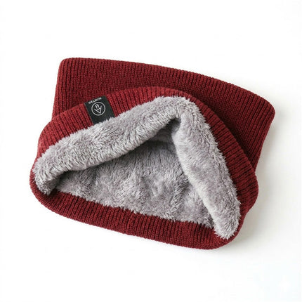 For Women Men Neck Warmer Tube Winter Knitted Scarf Thermal Warm Thicken Chunky Wine
