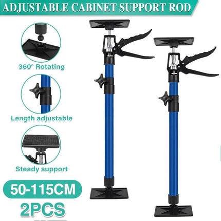 2Pcs Cabinet Jack Support Pole Telescopic Jack Pole Labor-Saving 50-115cm Adjust