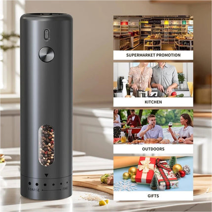 2pc Electric Salt And Pepper Grinder Set, Rechargeable Salt And Pepper Mill