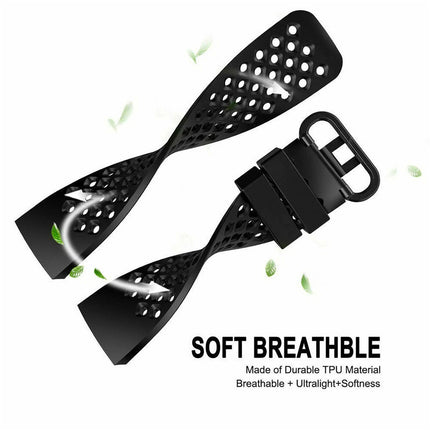 Fitbit Charge 3 4 Watch Soft Silicone Sports Replacement Band Wrist Strap Black