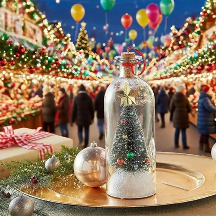 Christmas Tree Message in a Bottle with LED Voice Recording Message Decors  （1PCS Green）